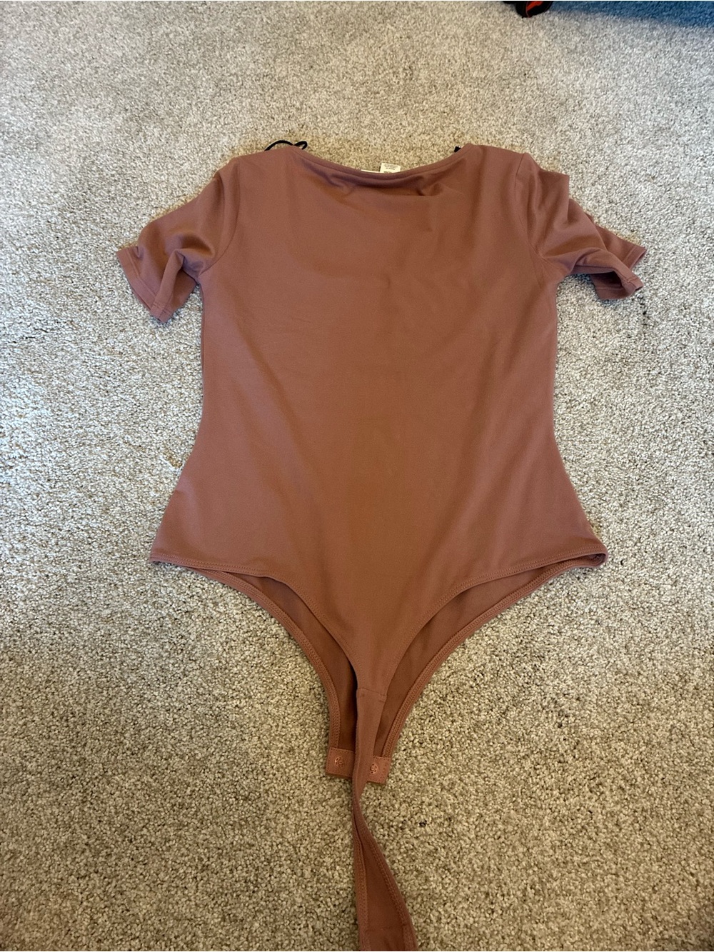 Short Sleeve One-Piece Bodysuit in Brown